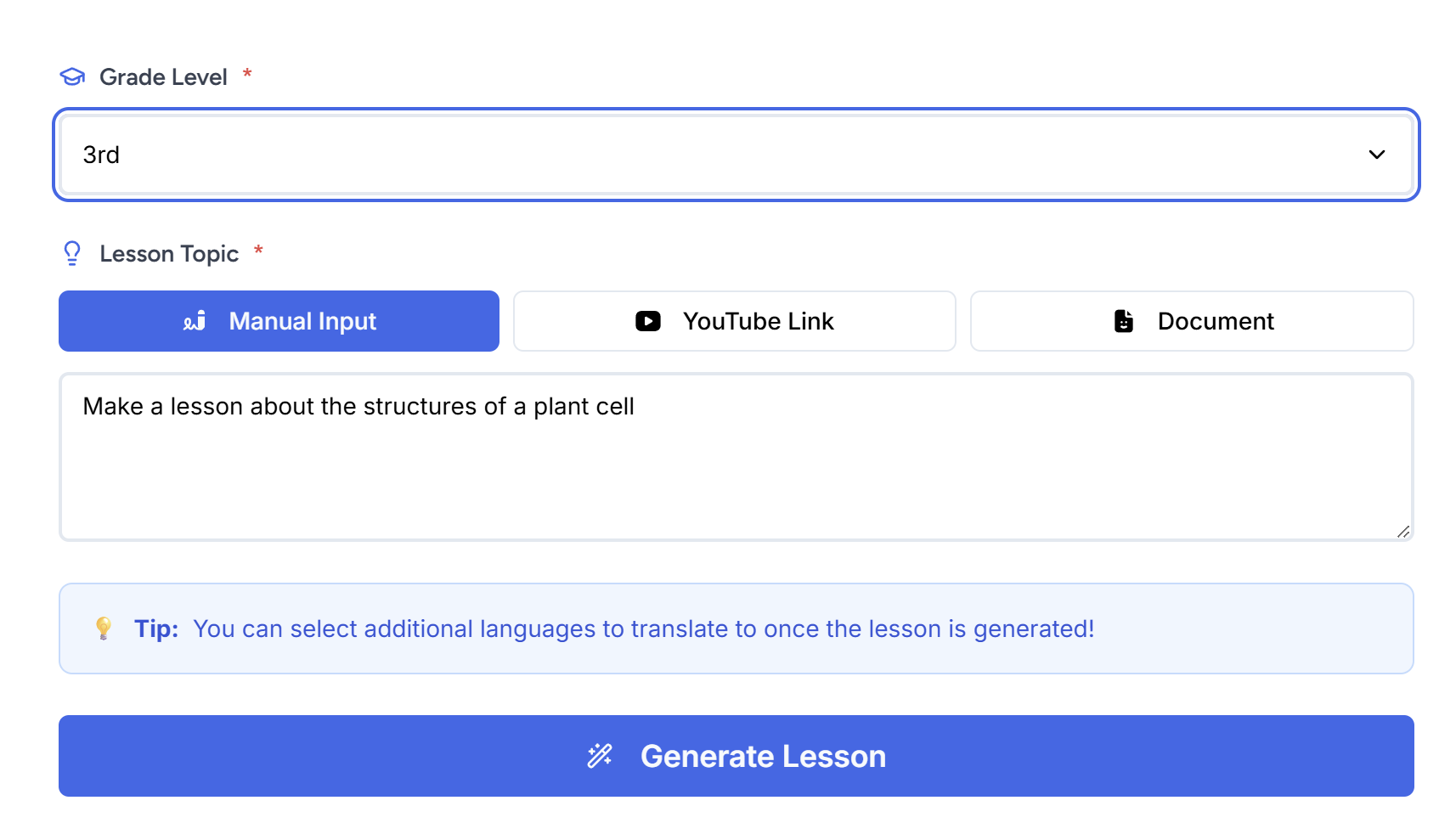 Creating a lesson with NalaAI